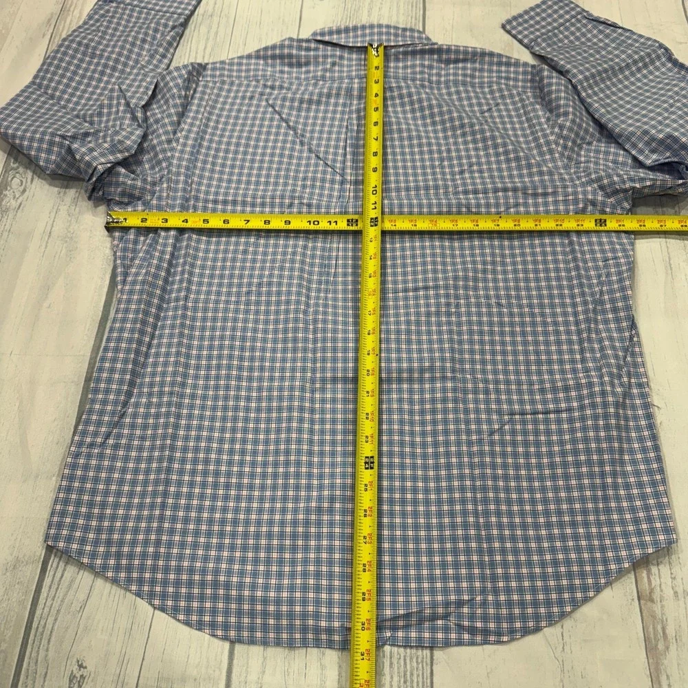 POLO‎ Ralph Lauren Button Down Shirt XL Blue Plaid Pony Cotton Mens